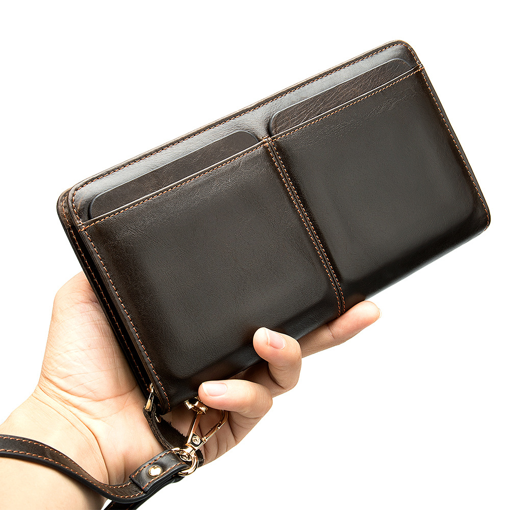 Leather Wallet Men - 이중 수납 공간 가죽 지갑, 10개