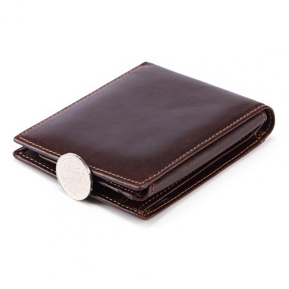 Leather Wallet Men - 빈티지 스타일 카드 지갑, RFID 차단