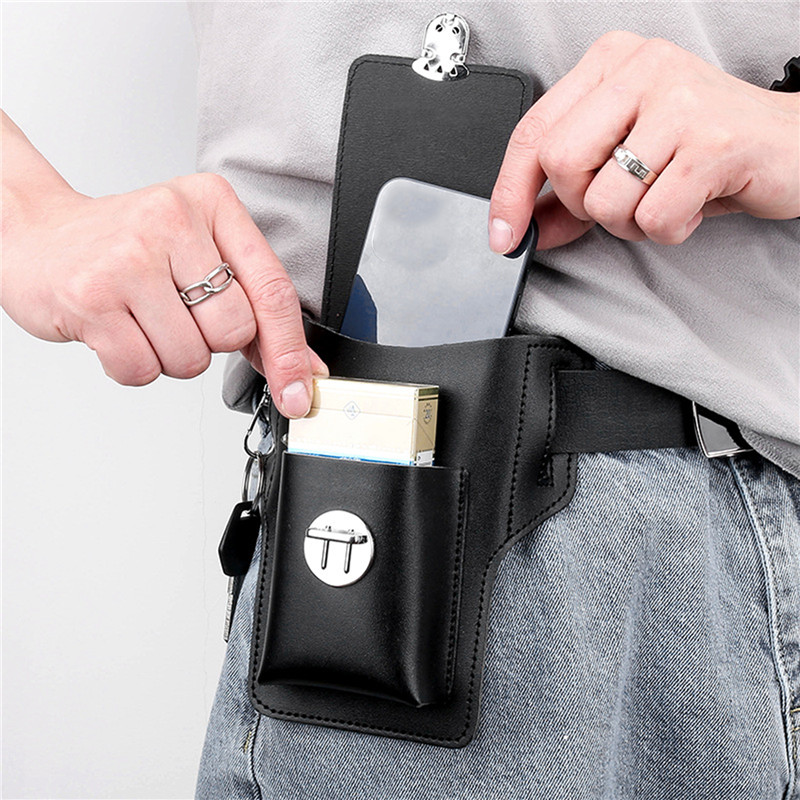 Leather Wallet Men - 남성 벨트 휴대폰 루프 홀스터 케이스
