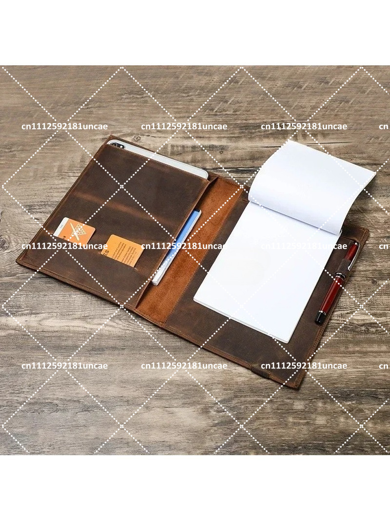 Leather Briefcase - B5 레트로 가죽 문서 폴더 노트북