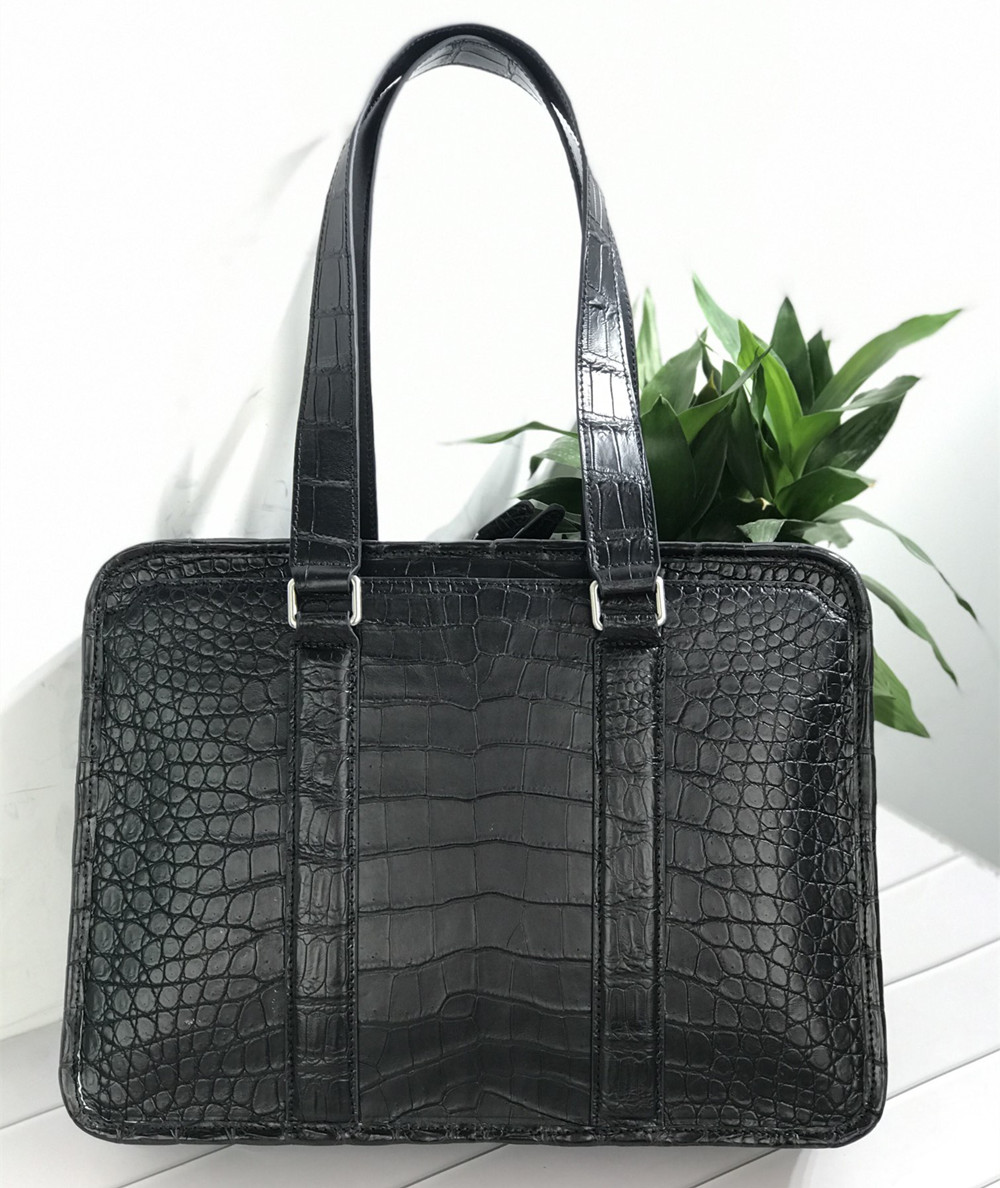 Leather Briefcase - 새로운 악어가죽 노트북 가방, 진짜 악어가죽