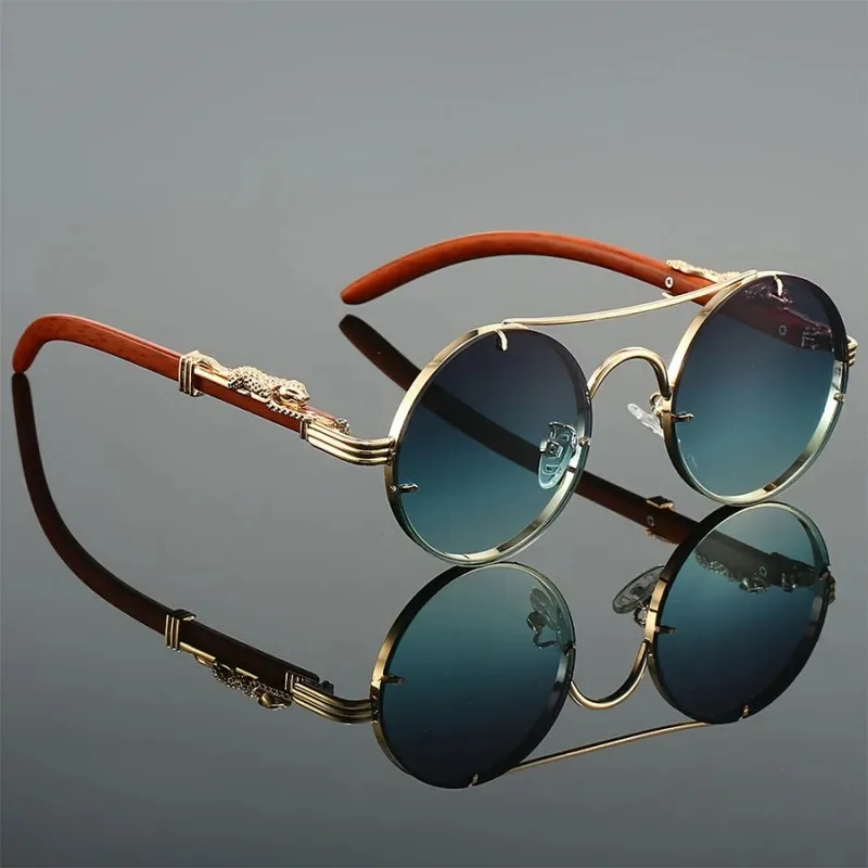 Sunglasses Uv400 - 빈티지 스타일의 둥근 프레임 선글라스, 남성용,