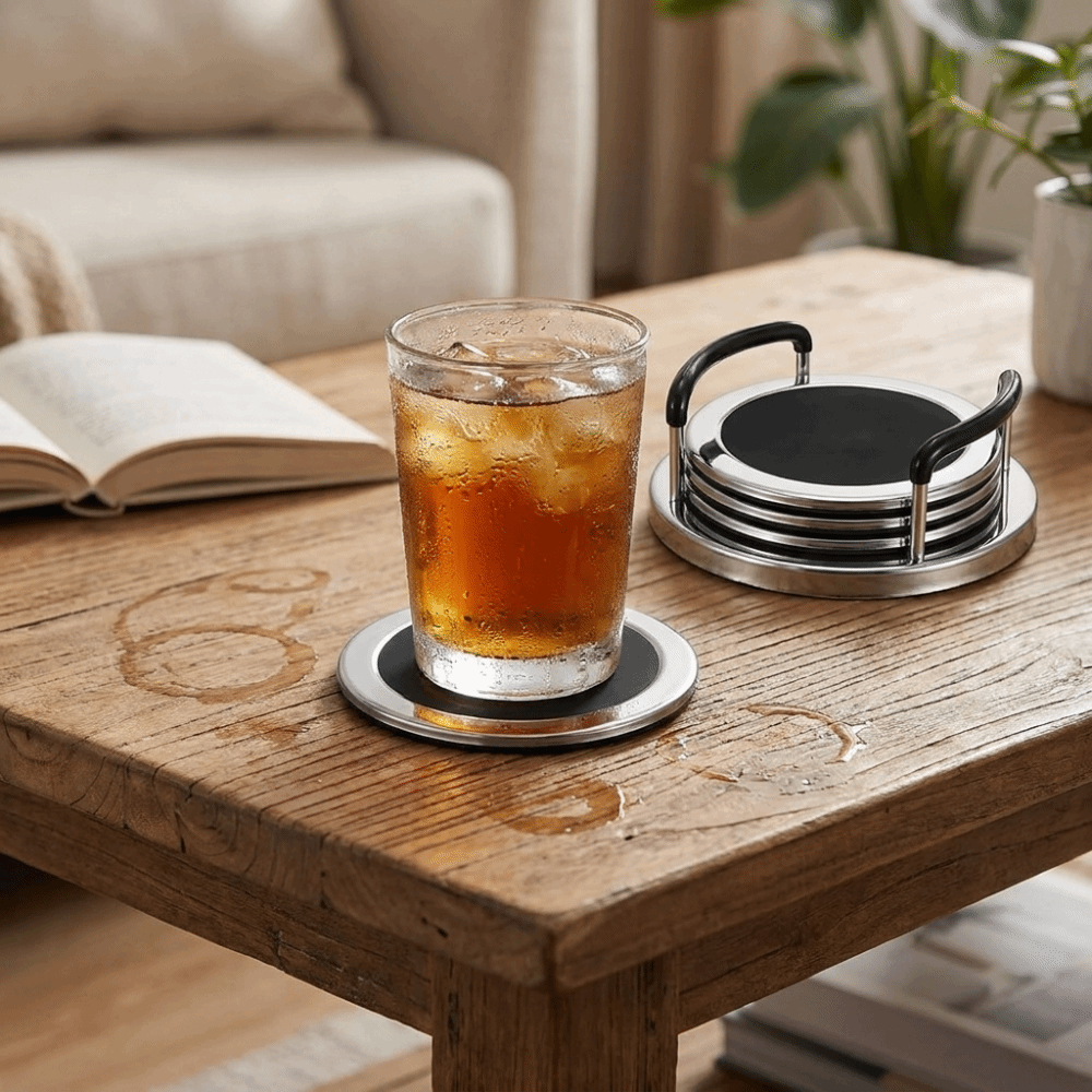 6개/세트 원형 스테인리스 코스터 미니멀리스트 방수 단 - Marble Coaster Set 리뷰 및 가격