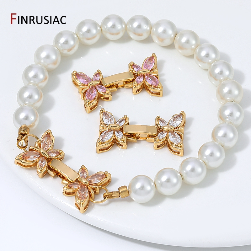 18K 금도금 황동 마르퀴즈 지르콘 나비 모양 연결 클 - Gold Plated Jewelry 리뷰 및 가격