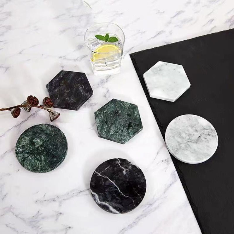 1PCS 대리석 컵 받침 라운드 미끄럼 방지 및 고온  - Marble Coaster Set 리뷰 및 가격