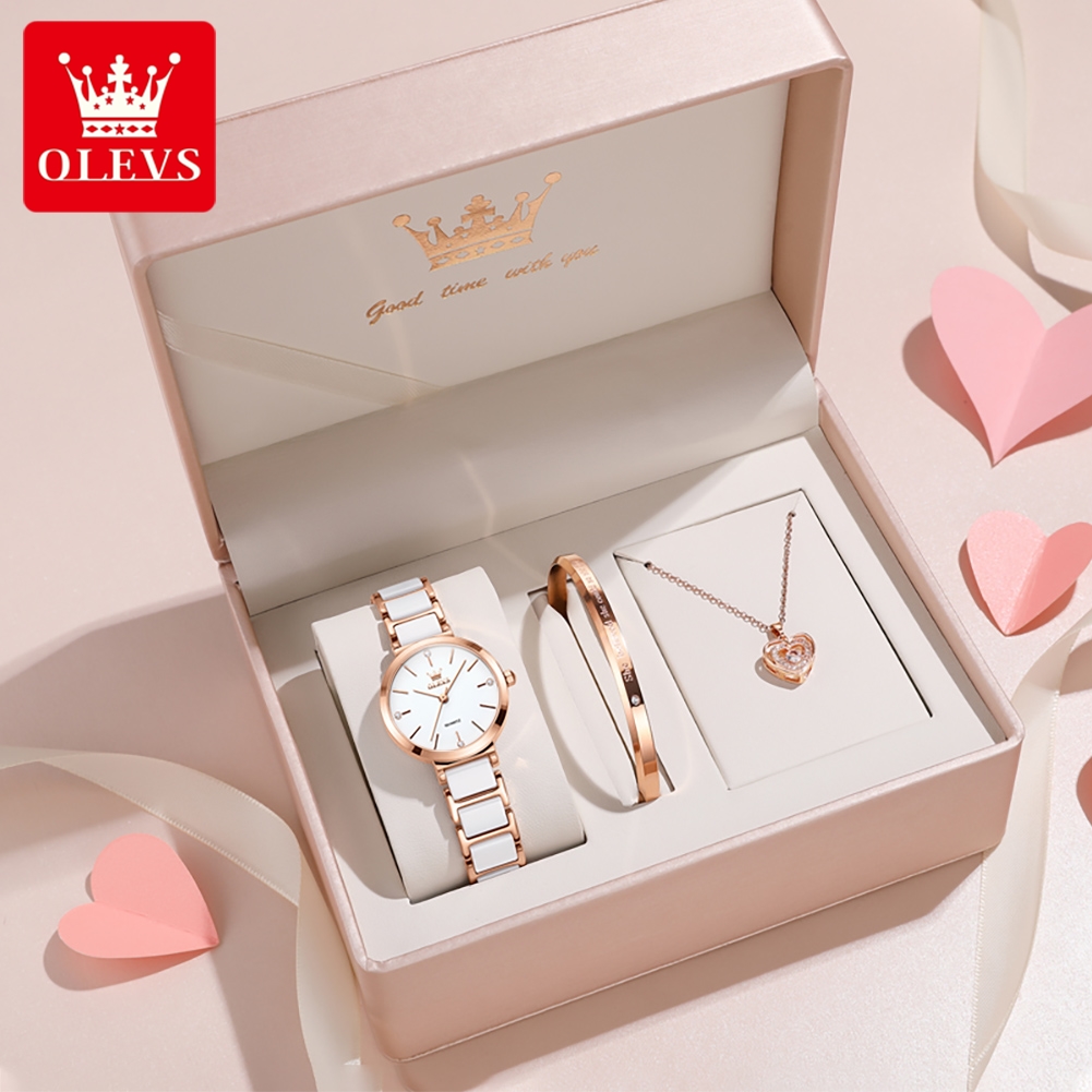 OLEVS 여성 시계 5877 고급스러운 우아한 쿼츠  - Luxury Gift Set 리뷰 및 가격