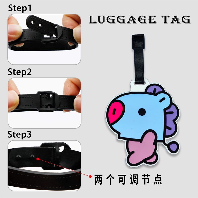 BT21 만화 캐릭터가 그려진 귀여운 키링, 남녀 공용 - Travel Luggage Set 리뷰 및 가격
