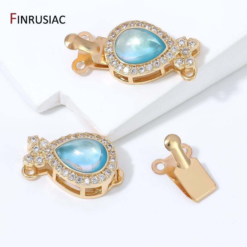 18K 금도금 황동 배 모양 오팔 박스 클라스프 2줄  - Gold Plated Jewelry 리뷰 및 가격