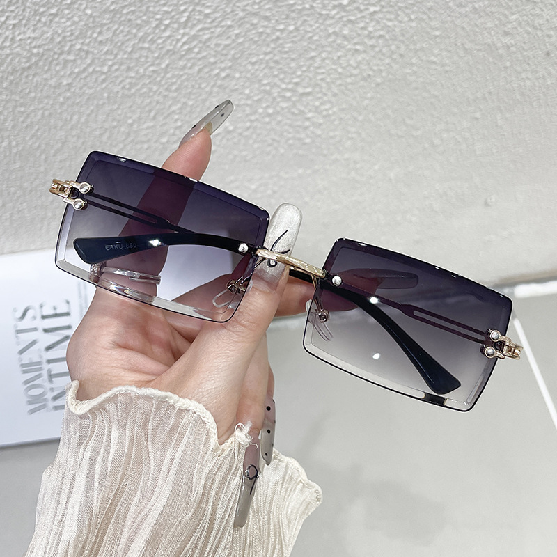 세련된 디자인의 남성용/여성용 림리스 선글라스, 메탈  - Sunglasses Uv400 리뷰 및 가격