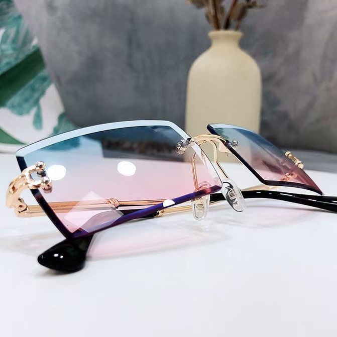 세련된 디자인의 남성용/여성용 림리스 선글라스, 메탈  - Sunglasses Uv400 리뷰 및 가격