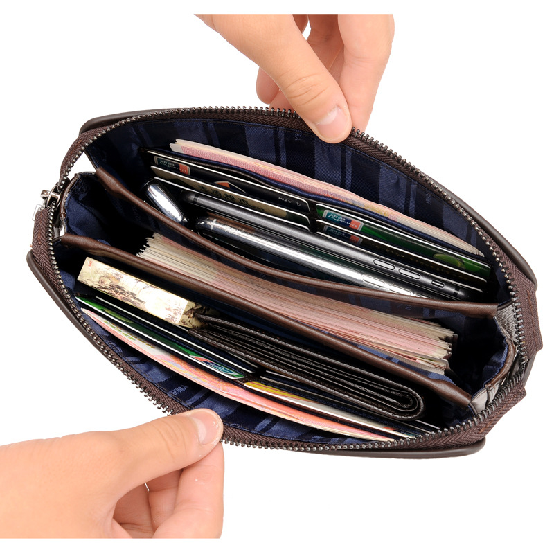 남성용 롱 머니 월렛 휴대폰 파우치 남성용 메신저 백  - Leather Wallet Men 리뷰 및 가격